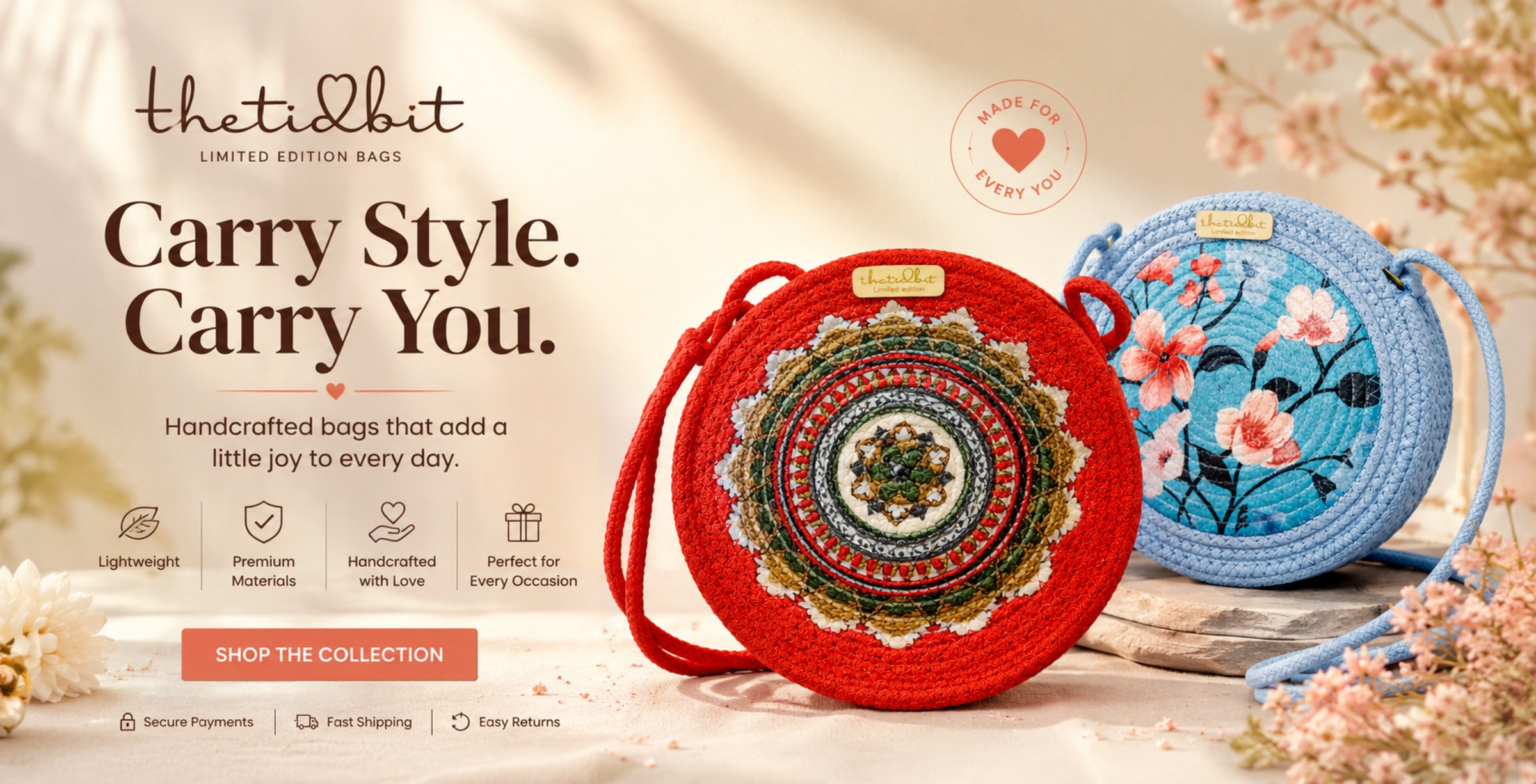 TheTidbit — Carry Style. Carry You. Handcrafted bags that add a little joy to every day. Shop the collection.