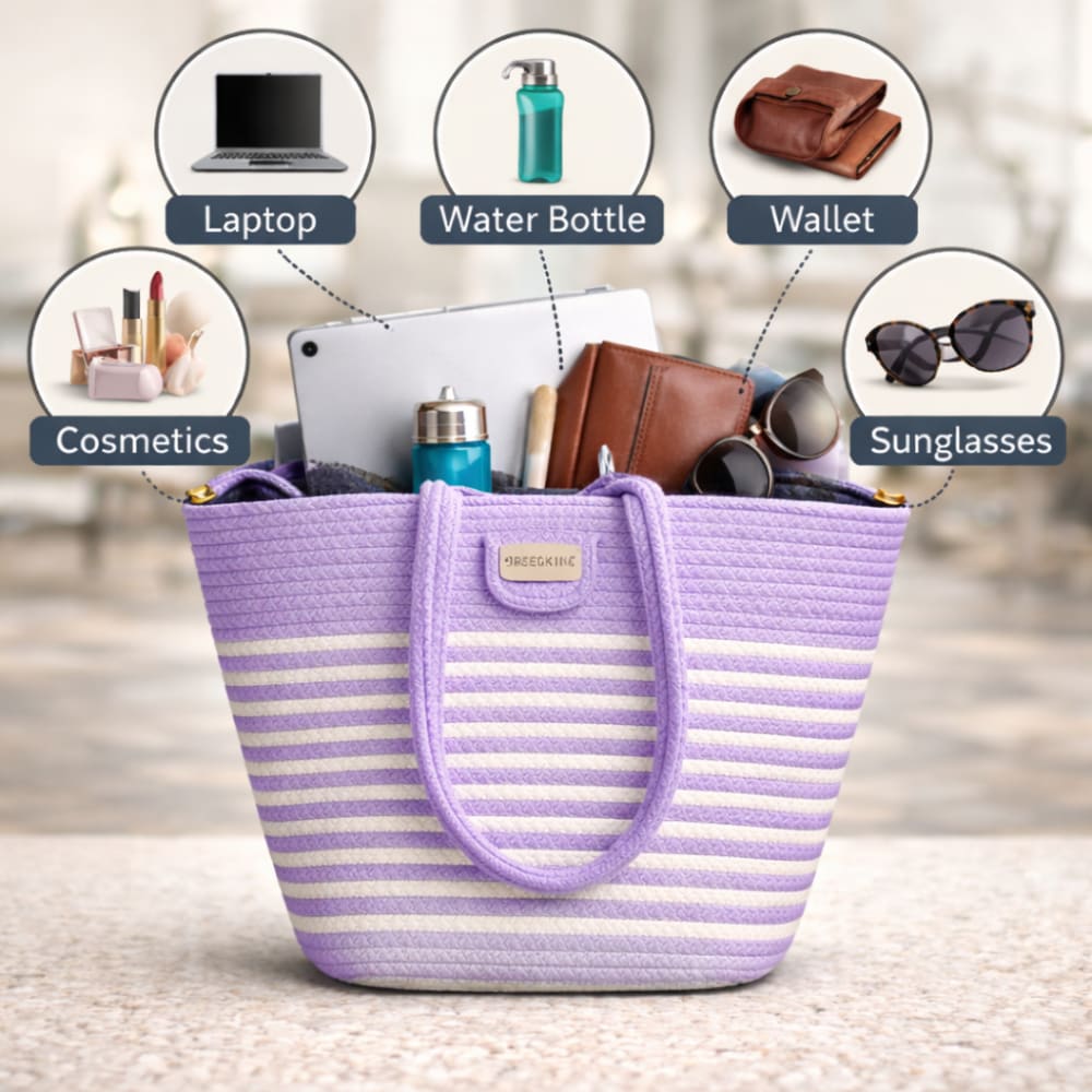 Jute Tote Bag in Purple