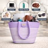 Jute Tote Bag in Purple — view 1
