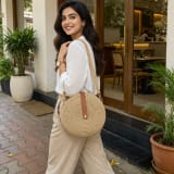 Round Sling Bag in Sand — view 1