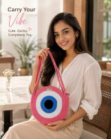 Evil Eye Sling Bag in Pink — view 2