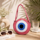 Evil Eye Sling Bag in Pink — view 4