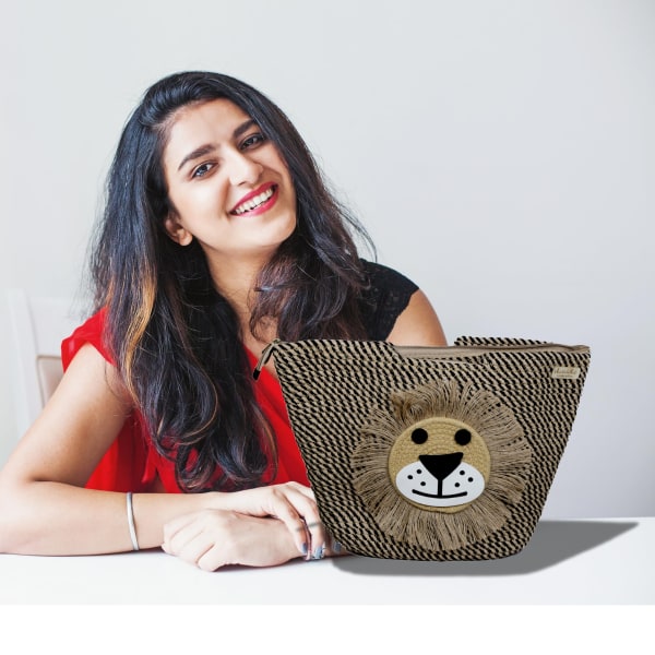 Handmade Jute Handbags — Lions Grey