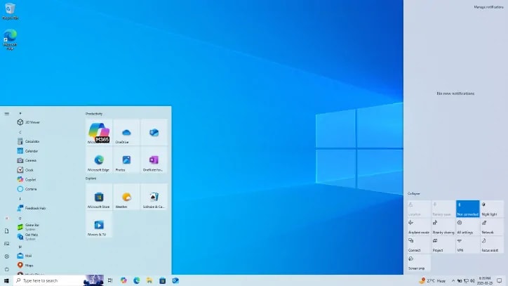 Windows 10 desktop. Photo by Microsoft. Windows 10 desktop. Photo by Microsoft.