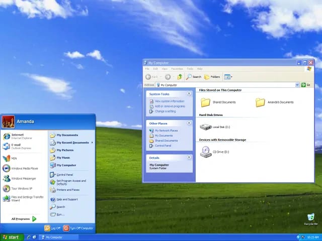 Windows XP with Luna theme applied. Photo by Microsoft. Windows XP with Luna theme applied. Photo by Microsoft.