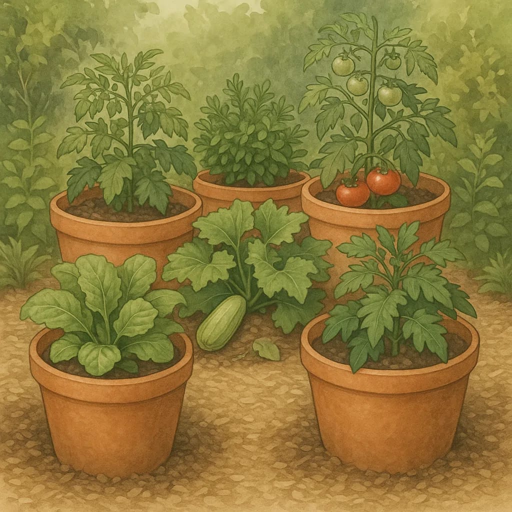 Strategic container gardening setup for hot weather plant protection. Strategic container gardening setup for hot weather plant protection.