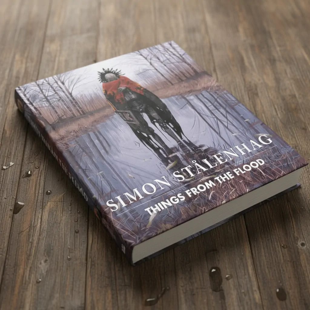 Cover of Simon Stålenhag's 'Things From The Flood' art book, showcasing the distinctive melancholic sci-fi style that inspired 'Tales from the Loop'. Cover of Simon Stålenhag's 'Things From The Flood' art book, showcasing the distinctive melancholic sci-fi style that inspired 'Tales from the Loop'.