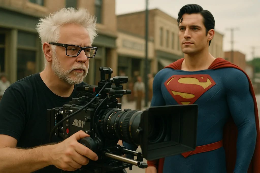 James Gunn directing Superman 2025 on set. James Gunn directing Superman 2025 on set.