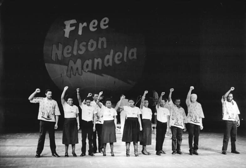 "Free Nelson Mandela" protest in East Berlin, 1986. Photo by German Federal Archive. "Free Nelson Mandela" protest in East Berlin, 1986. Photo by German Federal Archive.
