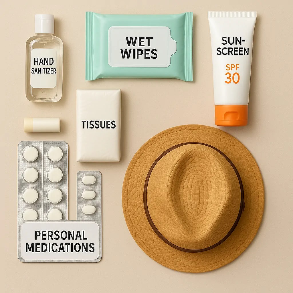 Health and hygiene essentials for safe road trips. Health and hygiene essentials for safe road trips.