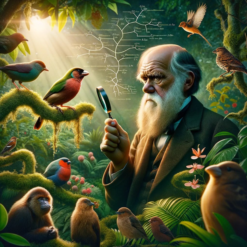 Charles Darwin and the theory that changed the world: the revolutionary science of evolution by natural selection.