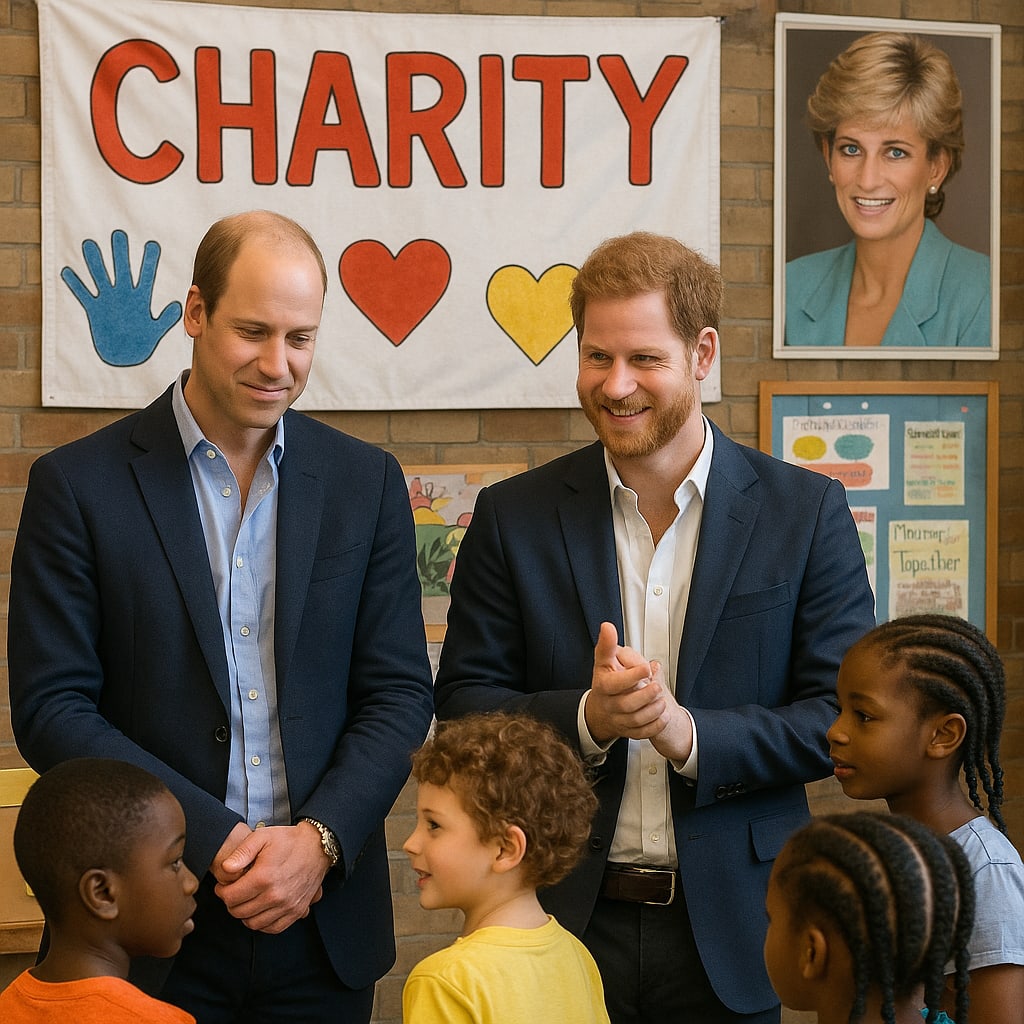 Diana's enduring legacy through her sons' humanitarian work. Diana's enduring legacy through her sons' humanitarian work.