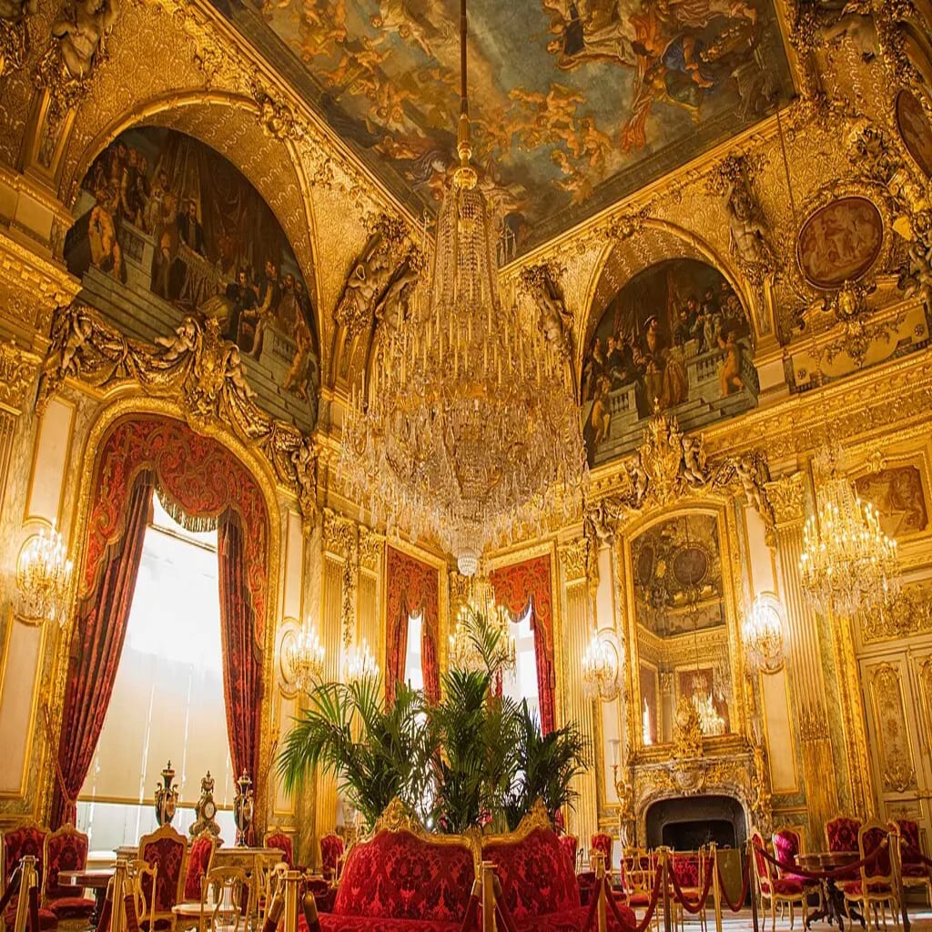 The Grand Salon of the apartments of the minister of state, currently known as the Napoleon III Apartments, in the Louvre Palace, Paris (1859-1860), designed by Hector Lefuel and decorated with paintings by Charles-Raphaël Maréchal. Photo by Bradley Weber. The Grand Salon of the apartments of the minister of state, currently known as the Napoleon III Apartments, in the Louvre Palace, Paris (1859-1860), designed by Hector Lefuel and decorated with paintings by Charles-Raphaël Maréchal. Photo by Bradley Weber.