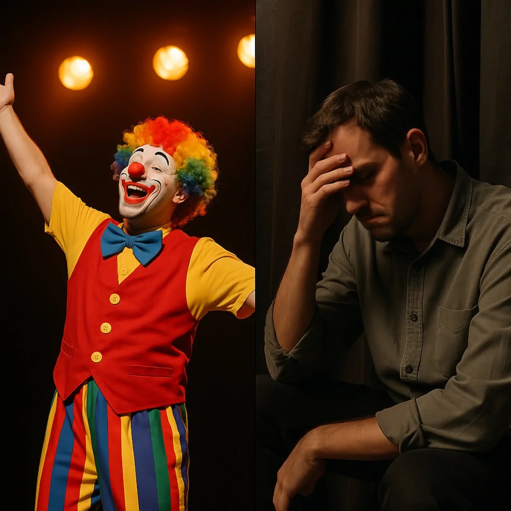 The psychological duality faced by entertainers in the Bozo franchise. The psychological duality faced by entertainers in the Bozo franchise.