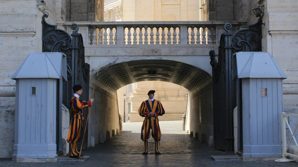 Swiss Guard at Vatican City Entrance. Photo by Canio Tiri.