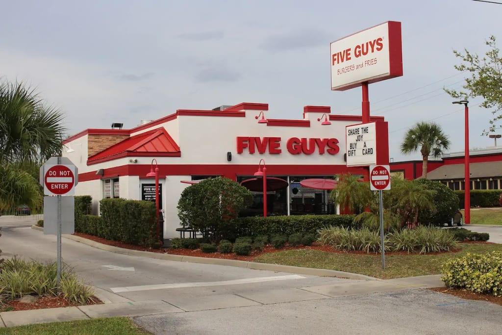 Five Guys, Merritt Island Causeway, Merritt Island, Brevard County, Florida. Photo by Michael Rivera. Five Guys, Merritt Island Causeway, Merritt Island, Brevard County, Florida. Photo by Michael Rivera.