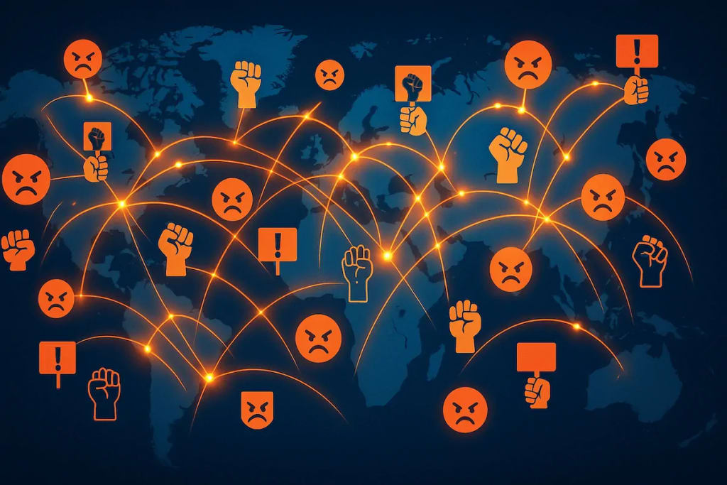 Global Grievance Politics: Visualizes how these patterns spread worldwide, supporting your section on the "globalisation of grievance politics." Global Grievance Politics: Visualizes how these patterns spread worldwide, supporting your section on the "globalisation of grievance politics."