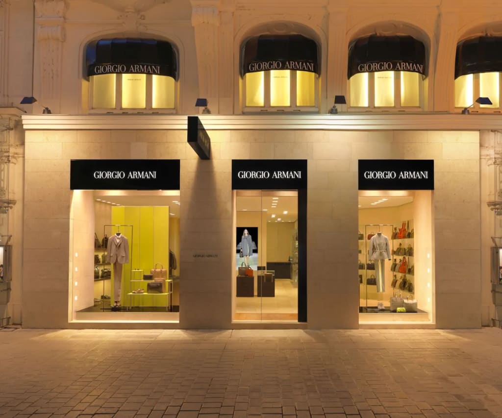 Facade of a Giorgio Armani store in Vienna Kohlmarkt, Austria. Photo by Jonakstudio. Facade of a Giorgio Armani store in Vienna Kohlmarkt, Austria. Photo by Jonakstudio.