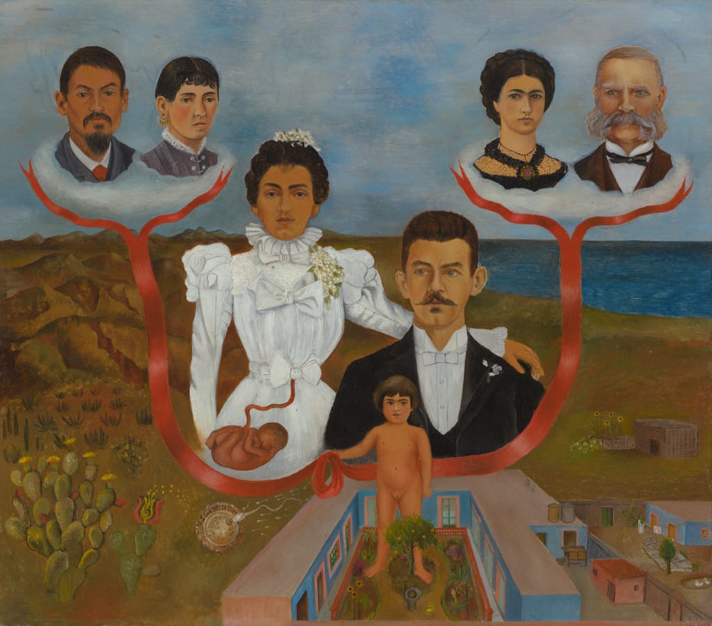 My Grandparents, My Parents, and Me, 1936 by Frida Kahlo. Photo by Frida Kahlo. My Grandparents, My Parents, and Me, 1936 by Frida Kahlo. Photo by Frida Kahlo.