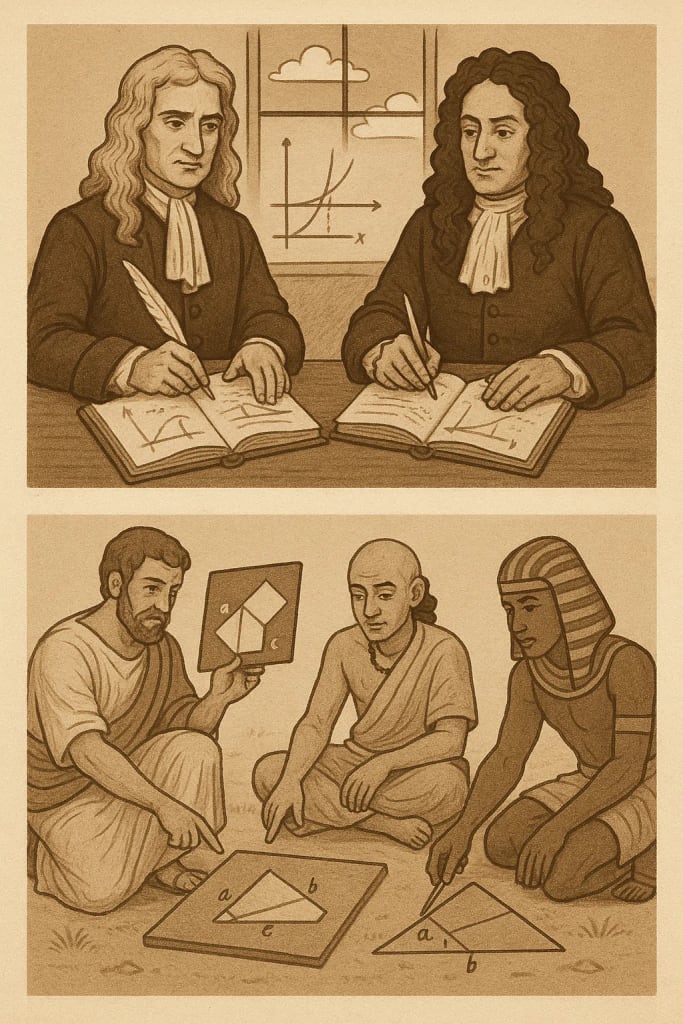 Independent mathematical discoveries suggesting universal truths. Independent mathematical discoveries suggesting universal truths.