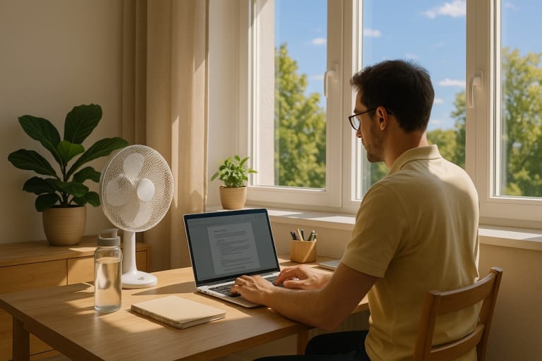 How to stay productive working from home in summer: proven tips to beat the heat & stay focused. How to stay productive working from home in summer: proven tips to beat the heat & stay focused.