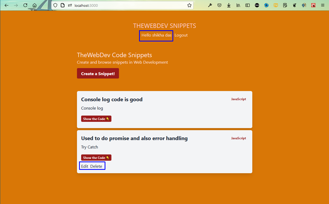 Logged in