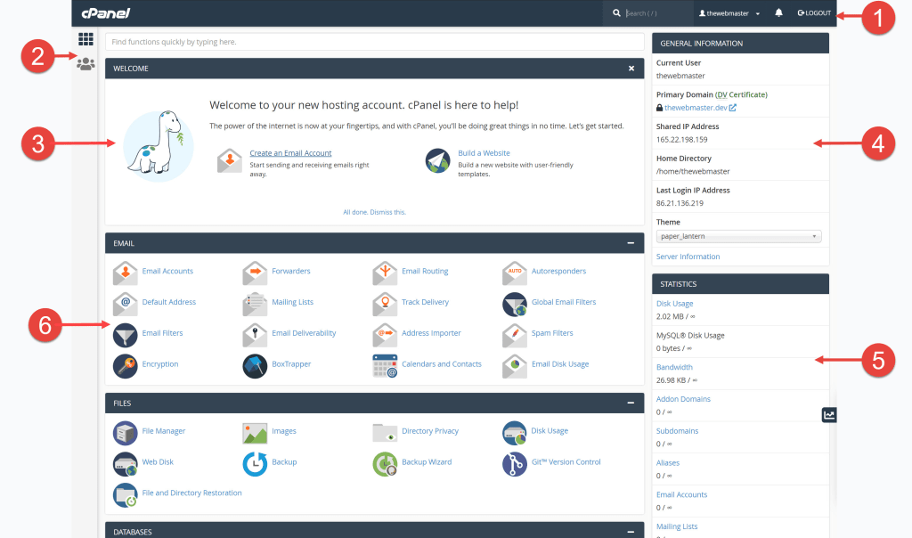 cPanel Interface