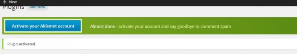 Activate your Akismet account.