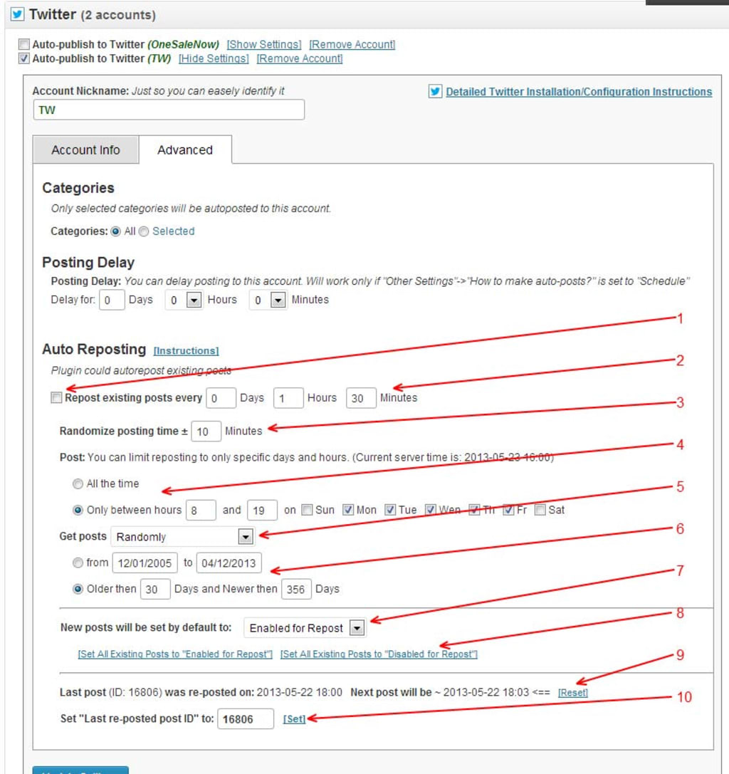 NextScripts settings.