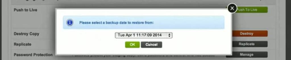 Staging backups.