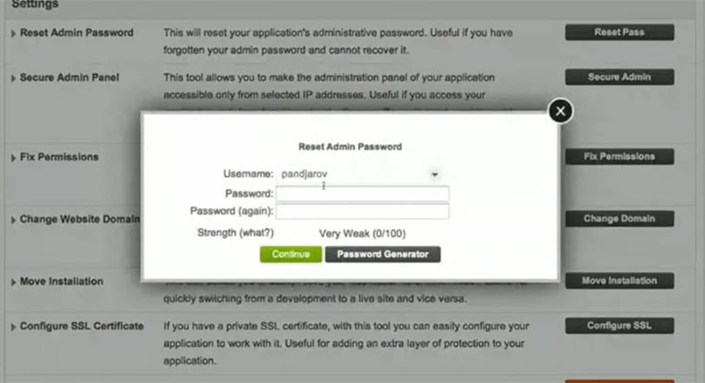 Reset password.