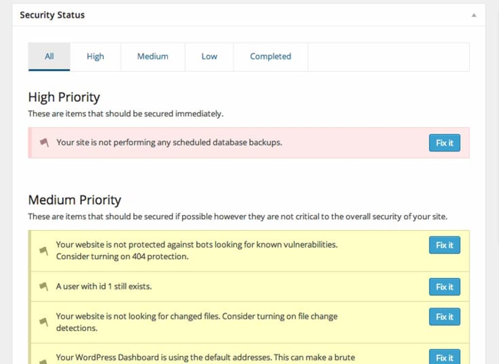 Security Status.
