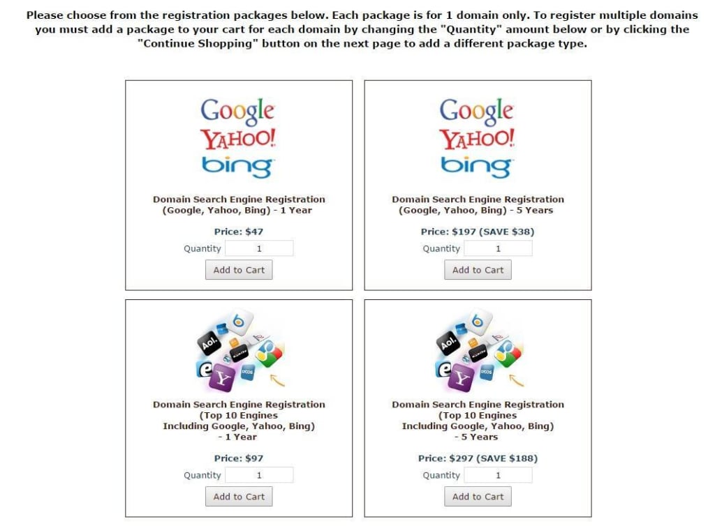 Domain Search Engine Registration.