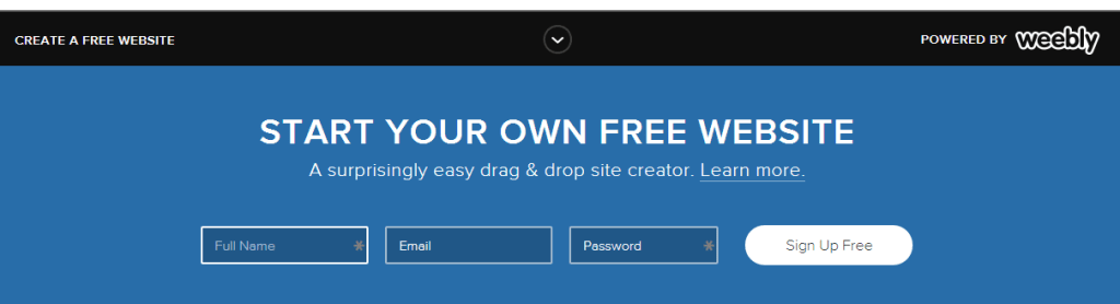 The Weebly Footer at Weebly.