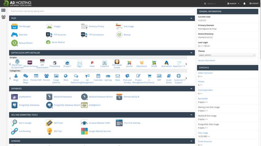A2 Hosting cPanel.