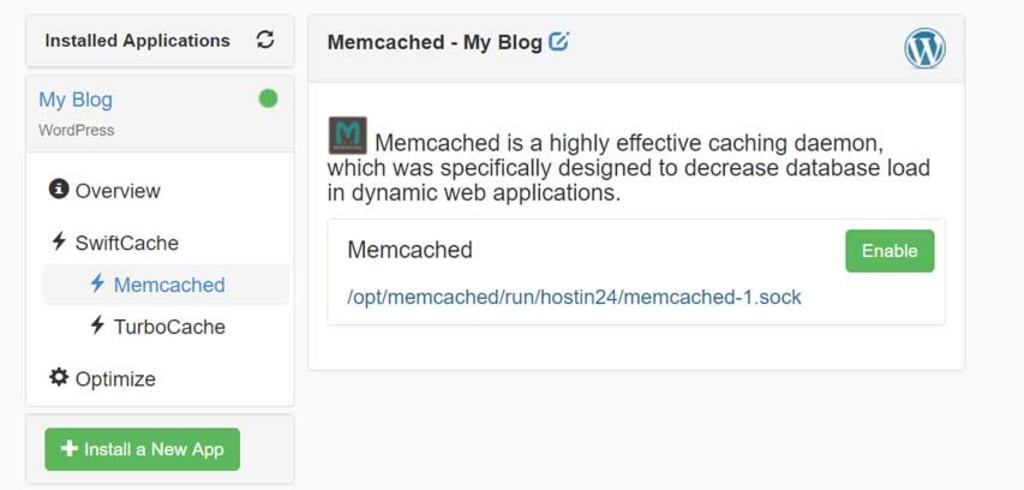 Enable memcached.