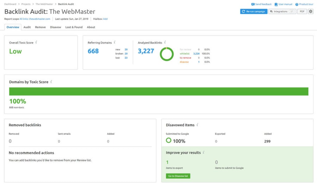 SEMrush Disavow.