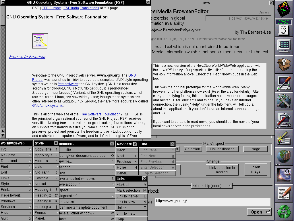 WorldWideWeb browser.