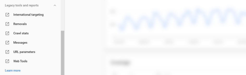 Search Console Legacy Tools and Reports.