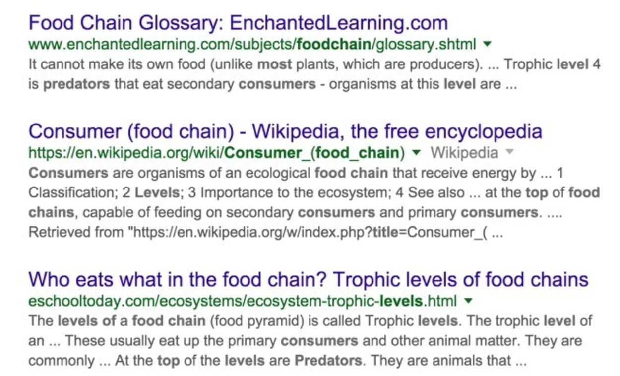 What’s the title of the consumer at the highest level of a food chain.