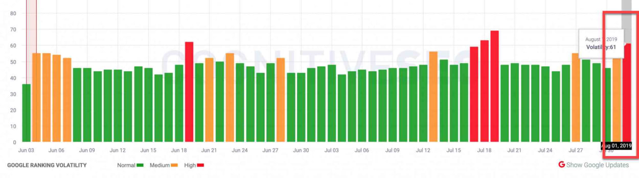 CognitiveSEO SIGNALS 1st of August 2019.