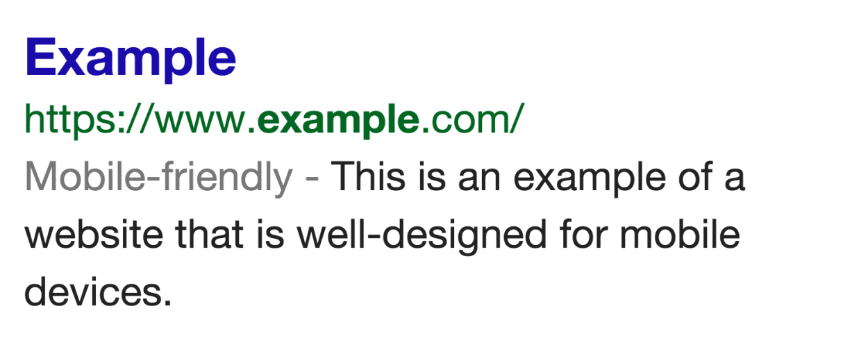 Mobile-friendly SERPS.