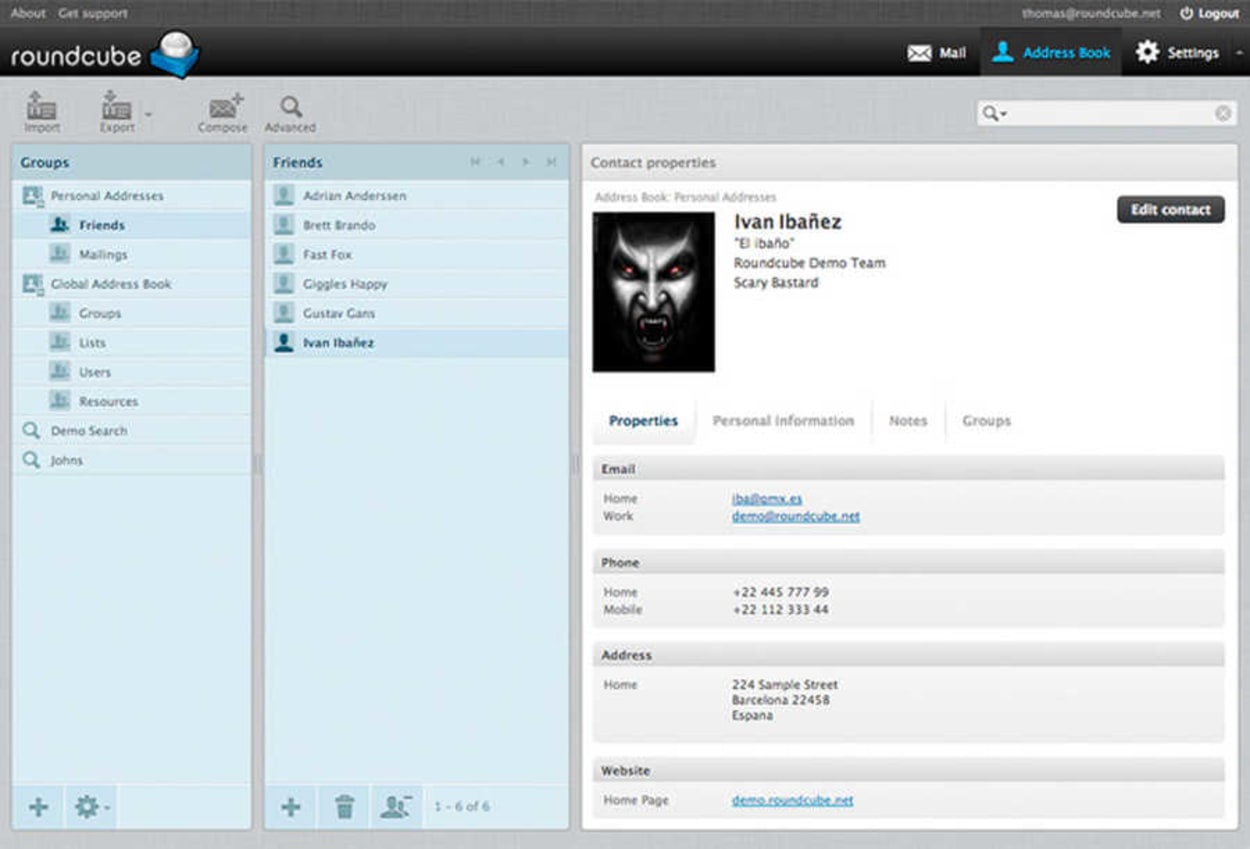 Address book with LDAP.