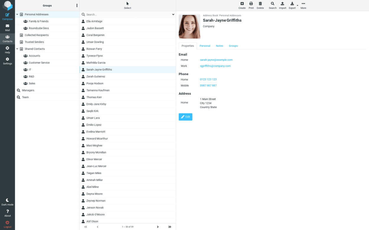 Address book with LDAP.