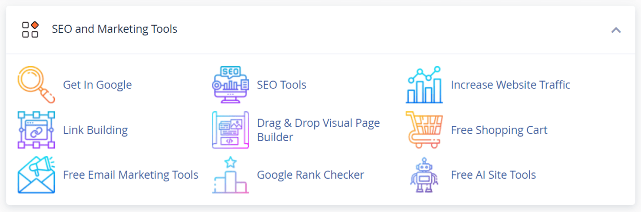 TMD Hosting cPanel SEO & Marketing Tools Features.