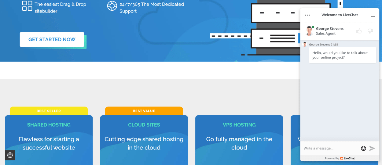 TMD Hosting Support live-chat sales