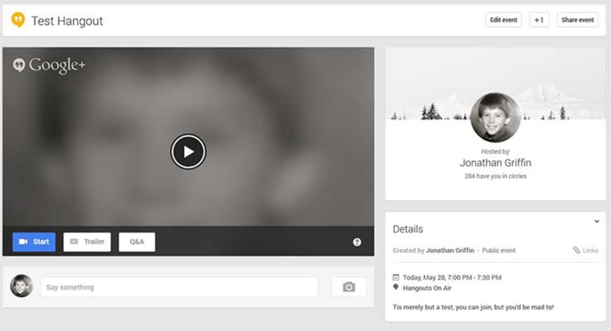 Start Google Hangout.