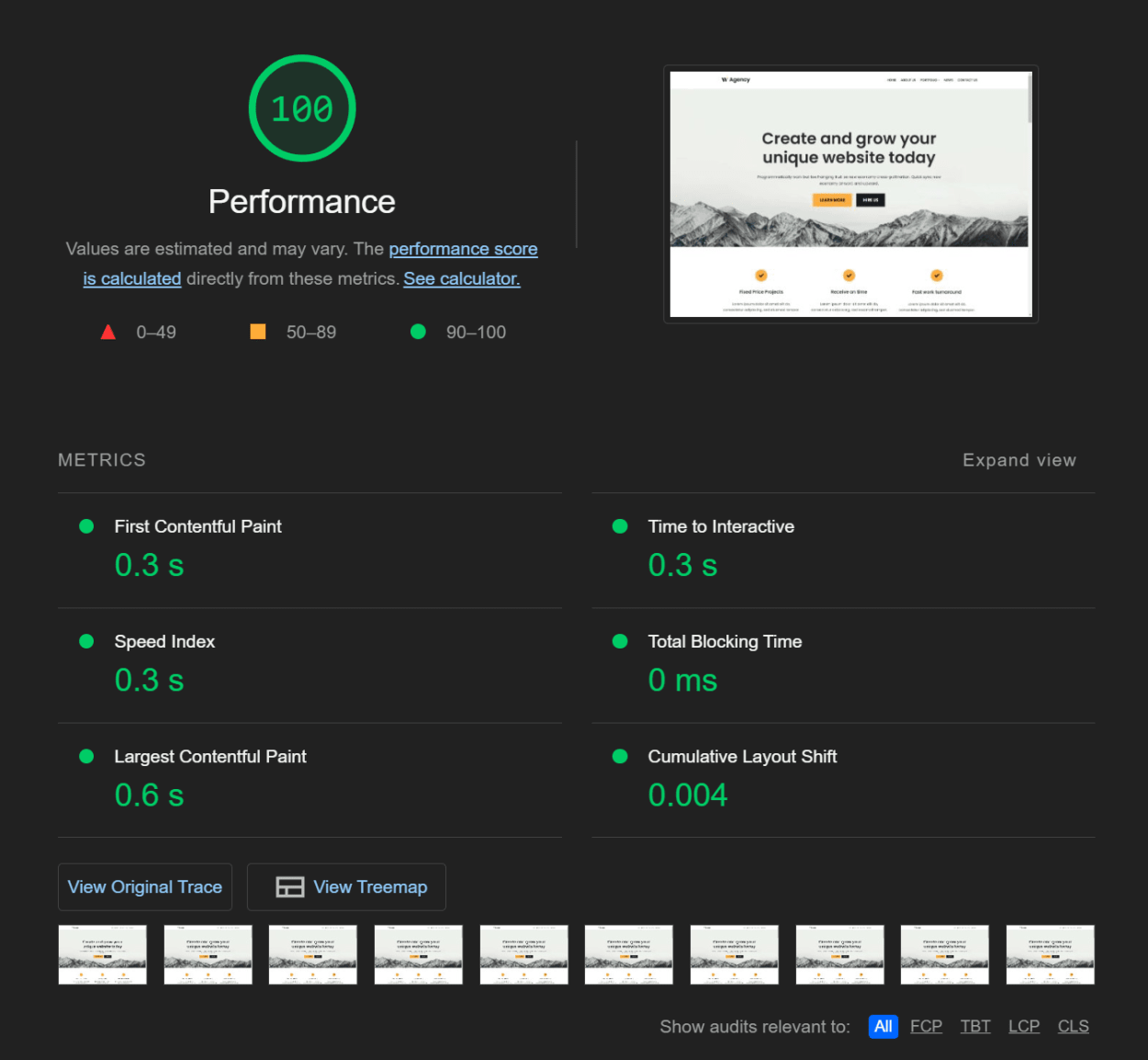 SiteGround Speed Test Results Google Lighthouse