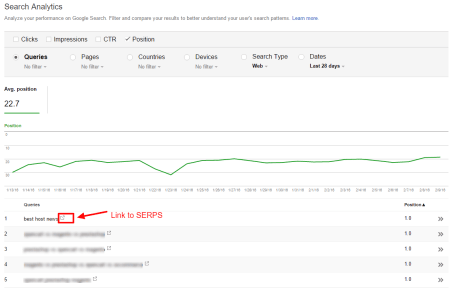 Search Console Search Analytics.