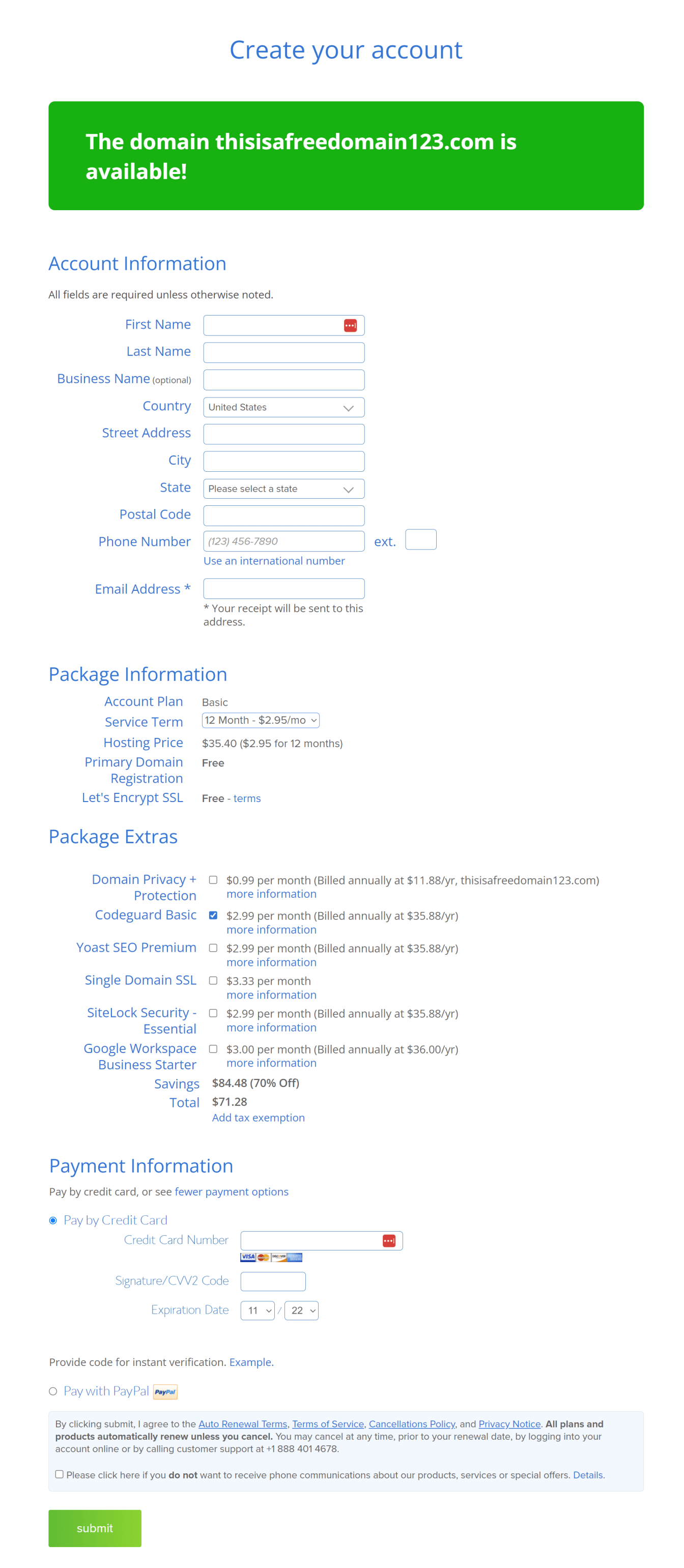 Check billing information and pay.